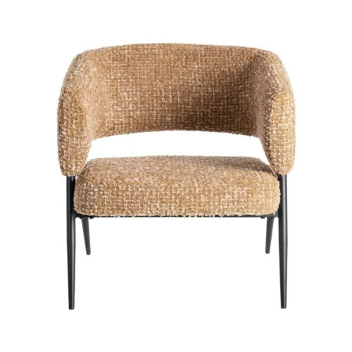Lot 2 Fauteuils moutarde tissu-métal Ixia 71 cm — vue 2