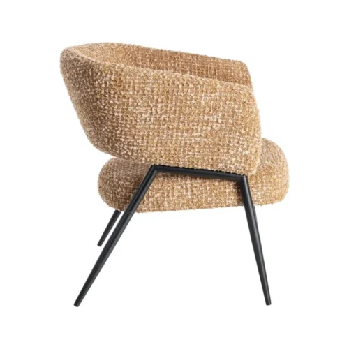 Lot 2 Fauteuils moutarde tissu-métal Ixia 71 cm — vue 3