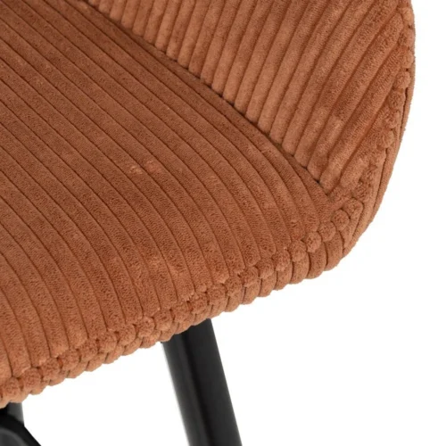 Lot 2 Tabourets de bar velours côtelé terre cuite Ixia H75 — vue 8