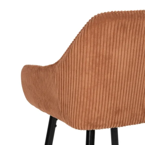 Lot 2 Tabourets de bar velours côtelé terre cuite Ixia H75 — vue 9