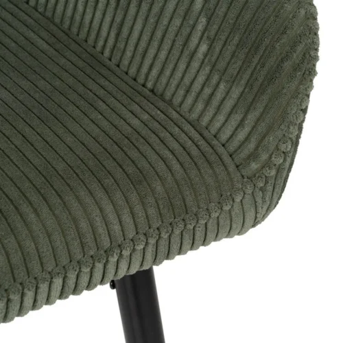 Lot 2 Tabourets de bar velours côtelé vert Ixia H75 — vue 8