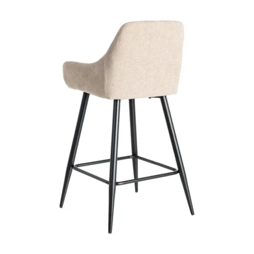 Lot 2 Tabourets de snack tissu chiné beige accoudoirs Ixia H65 — vue 4