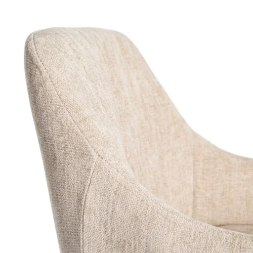 Lot 2 Tabourets de snack tissu chiné beige accoudoirs Ixia H65 — vue 6