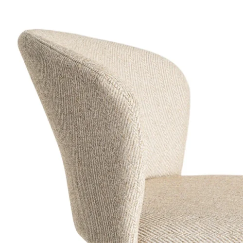 Lot 2 Tabourets tissu chevrons beige Ixia H64 — vue 6