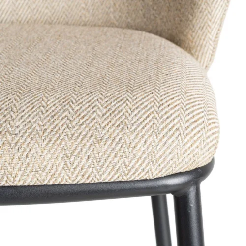 Lot 2 Tabourets tissu chevrons beige Ixia H64 — vue 7