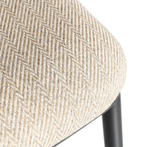 Lot 2 Tabourets tissu chevrons beige Ixia H64 — vue 8