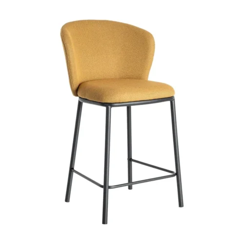 Mobilier Ixia Lot 2 Tabourets tissu chevrons moutarde Ixia H64