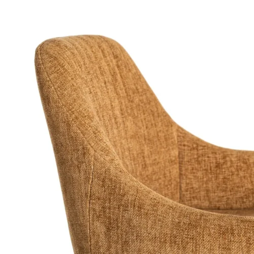 Lot 2 Tabourets tissu chiné marron pieds métal noir Ixia H65 — vue 6