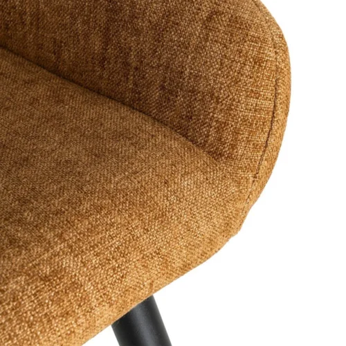 Lot 2 Tabourets tissu chiné marron pieds métal noir Ixia H65 — vue 8