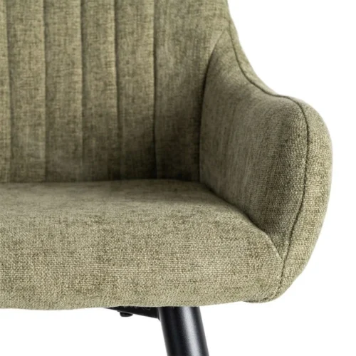 Lot 2 Tabourets tissu chiné vert pieds métal noir Ixia H65 — vue 7