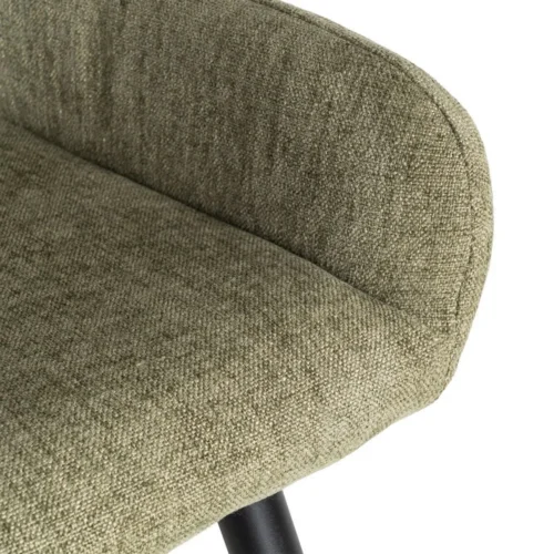 Lot 2 Tabourets tissu chiné vert pieds métal noir Ixia H65 — vue 8