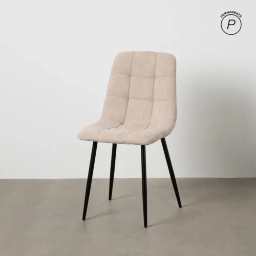 Lot 4 Chaises dossier haut tissu et métal Ixia 44 cm