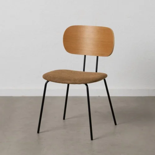 Lot 4 Chaises tissu bicolore piètement métal Ixia 48 cm