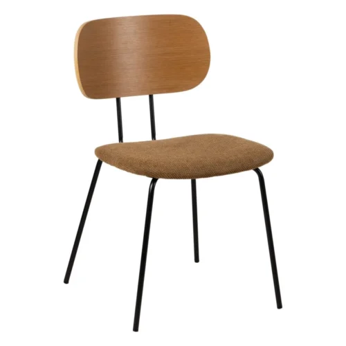 Lot 4 Chaises tissu bicolore piètement métal Ixia 48 cm — vue 2