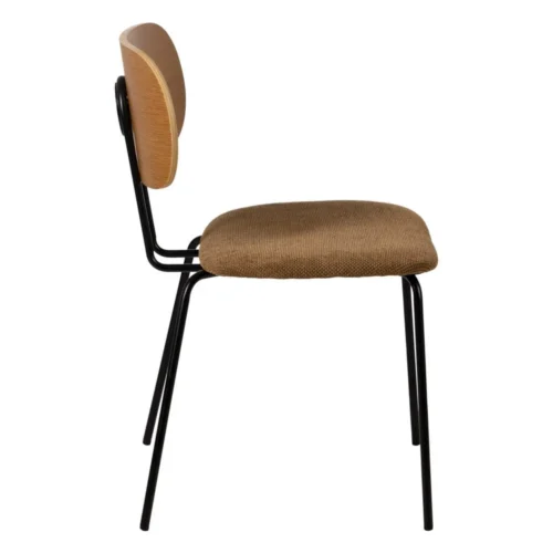 Lot 4 Chaises tissu bicolore piètement métal Ixia 48 cm — vue 3
