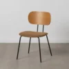 lot 4 chaises tissu bicolore pietement metal ixia 48 cm naturel et marron 1