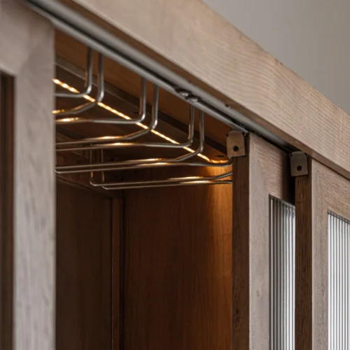 Meuble bar Douzy chêne et marbre blanc ensemble de 2 Vical Home — vue 4