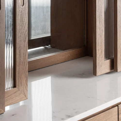 Meuble bar Douzy chêne et marbre blanc ensemble de 2 Vical Home — vue 9