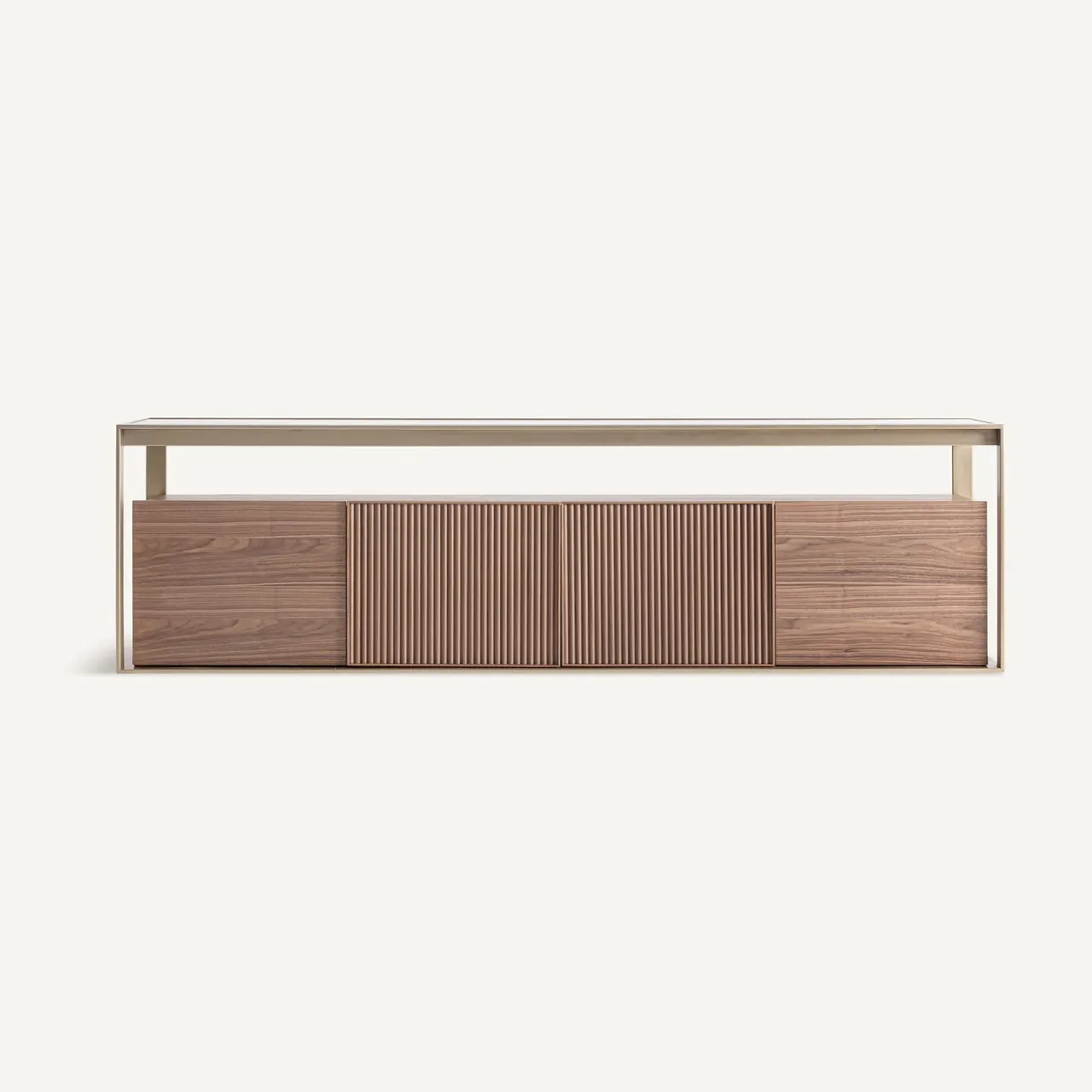 Meuble TV Aisby frêne clair et verre Vical Home