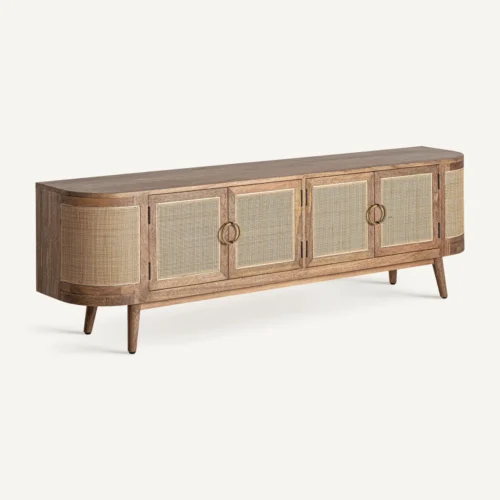 Meuble TV Beckley manguier et osier Vical Home — vue 2