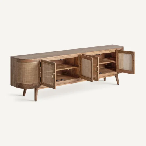 Meuble TV Beckley manguier et osier Vical Home — vue 3