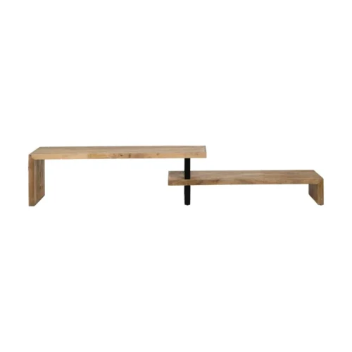 Meuble TV bois de manguier marron et noir Ixia 265 cm — vue 3