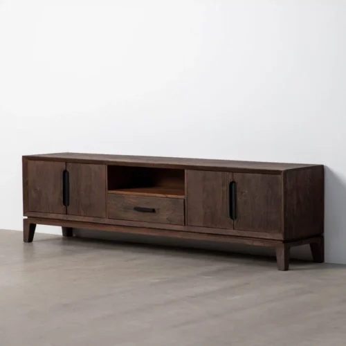Meuble TV bois de manguier marron Ixia 200 cm — vue 2
