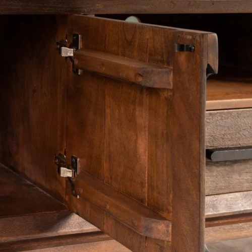 Meuble TV bois de manguier marron Ixia 200 cm — vue 6