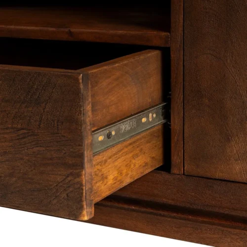 Meuble TV bois de manguier marron Ixia 200 cm — vue 7