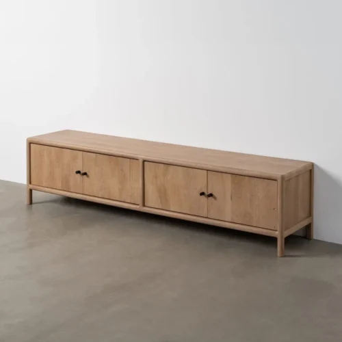 Meuble TV bois de manguier naturel 4 portes Ixia 190 cm — vue 2