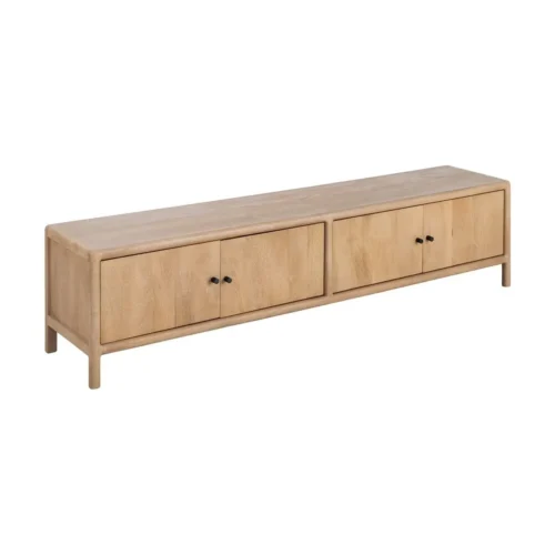 Meuble TV bois de manguier naturel 4 portes Ixia 190 cm — vue 3