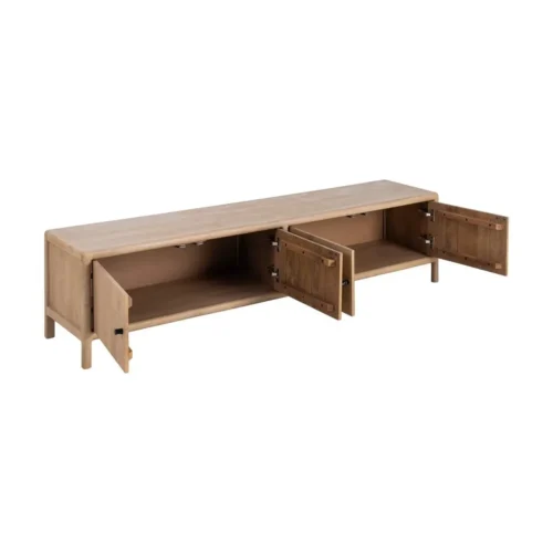 Meuble TV bois de manguier naturel 4 portes Ixia 190 cm — vue 4