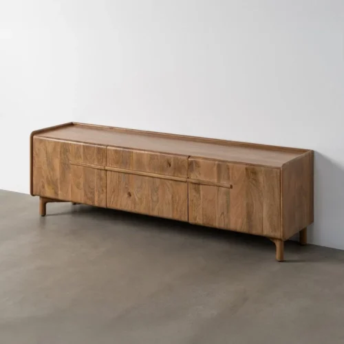 Meuble TV bois de manguier naturel Ixia 160 cm — vue 2