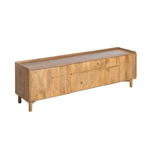 Meuble TV bois de manguier naturel Ixia 160 cm — vue 3