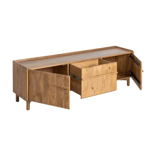 Meuble TV bois de manguier naturel Ixia 160 cm — vue 4