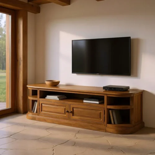 Meuble TV bois de manguier naturel Ixia 198 cm