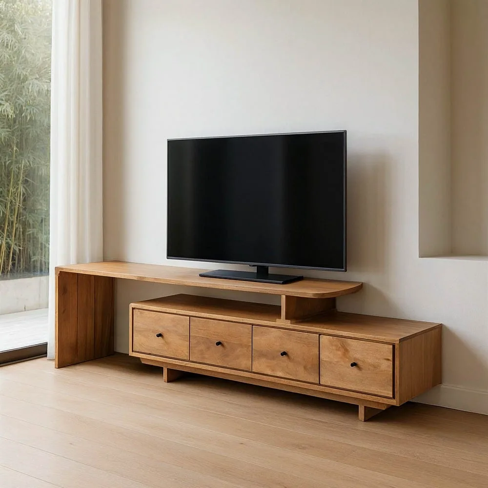 Meuble TV bois de manguier naturel modulable Ixia 175 cm