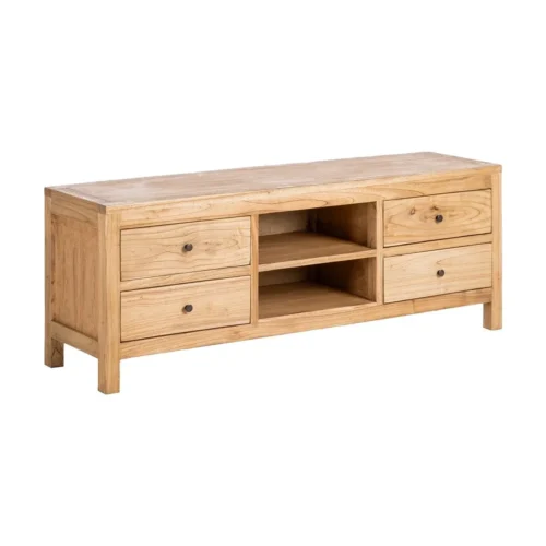 Meuble TV bois de mindi naturel Ixia 150 cm — vue 3