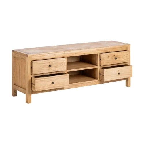 Meuble TV bois de mindi naturel Ixia 150 cm — vue 4