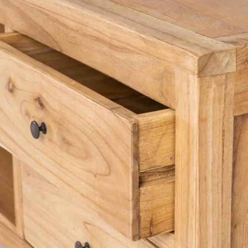 Meuble TV bois de mindi naturel Ixia 150 cm — vue 9