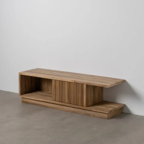 Meuble TV bois de teck recyclé Ixia 135 cm — vue 2
