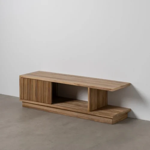 Meuble TV bois de teck recyclé Ixia 135 cm — vue 3