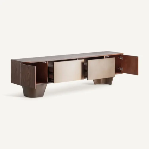 Meuble TV Bournel orme et acier bronze Vical Home — vue 3