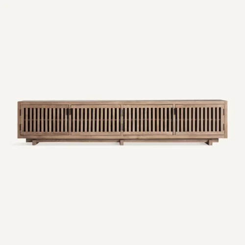 Meuble TV Gàbia bois de manguier marron sablé Vical Home