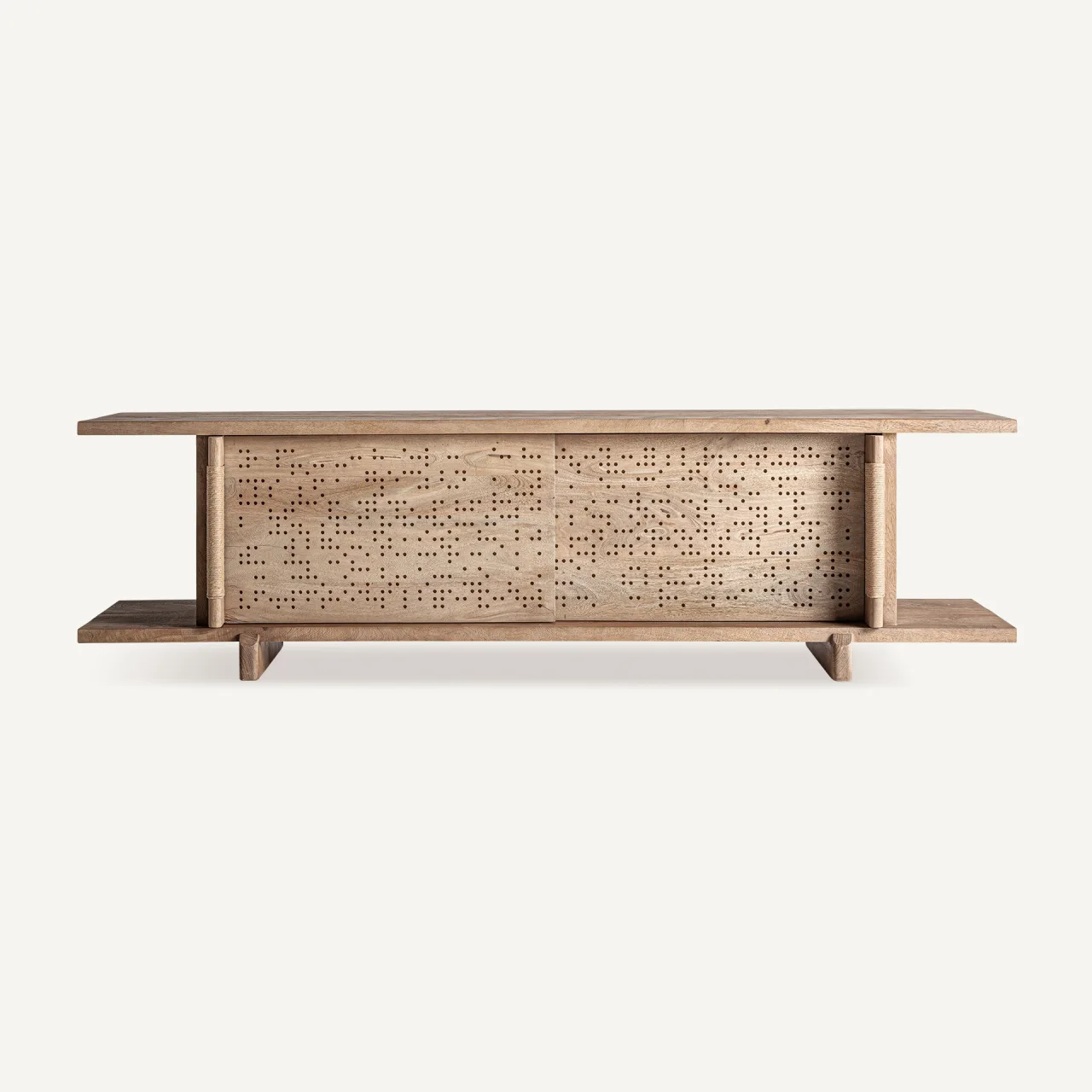 Meuble TV Jacquard bois de manguier brun clair Vical Home