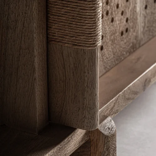 Meuble TV Jacquard bois de manguier brun clair Vical Home — vue 5