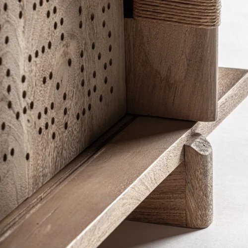 Meuble TV Jacquard bois de manguier brun clair Vical Home — vue 6