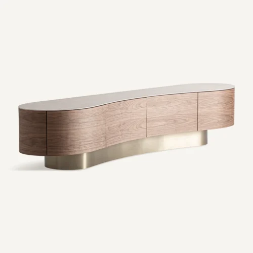 Meuble TV Noirmont beige et doré Vical Home — vue 2