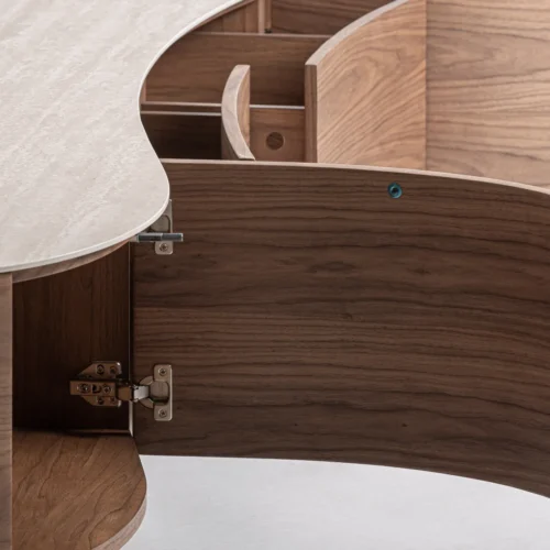 Meuble TV Noirmont beige et doré Vical Home — vue 6