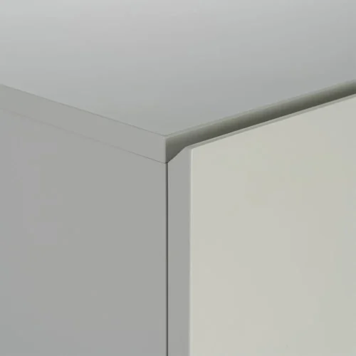 Meuble TV taupe laqué pieds bois de chêne Ixia 180 cm — vue 9